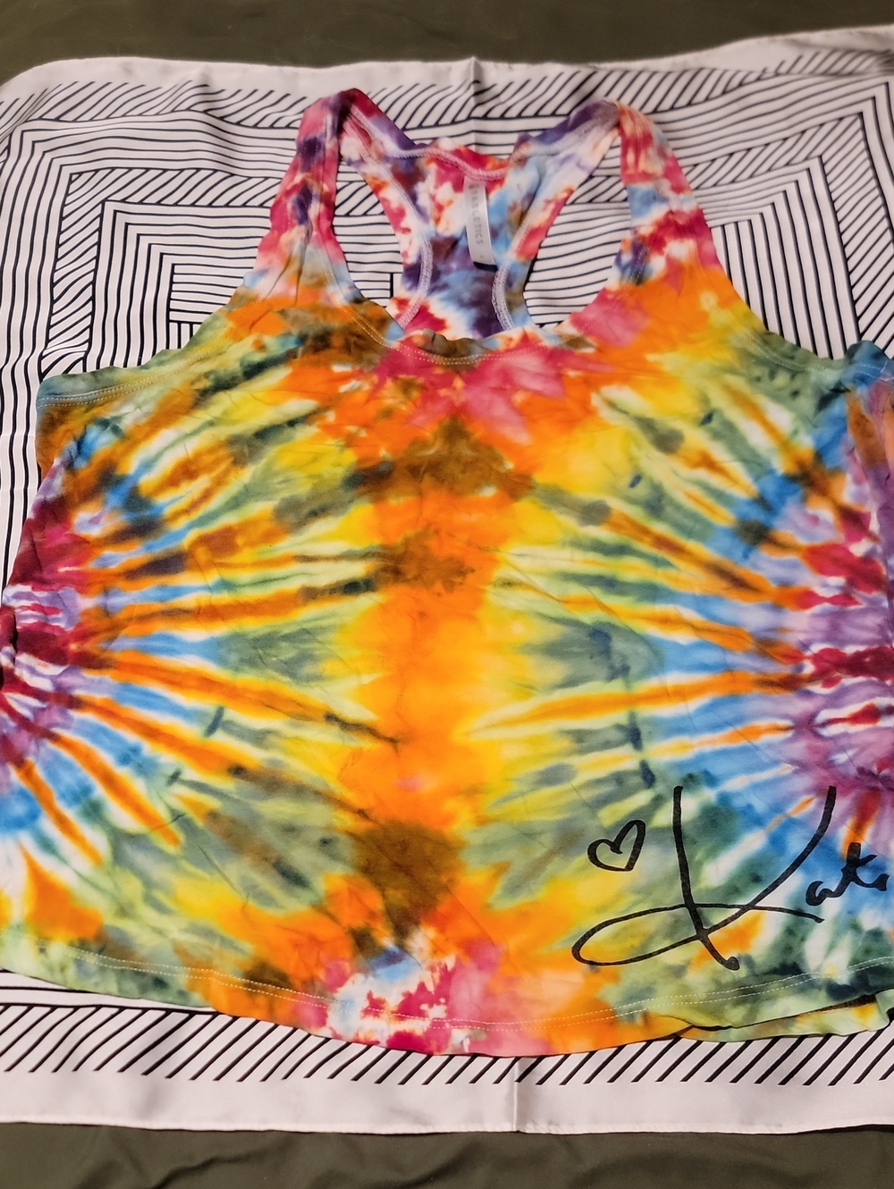 Tie-Dye Racerback Tank Top - Multicolor